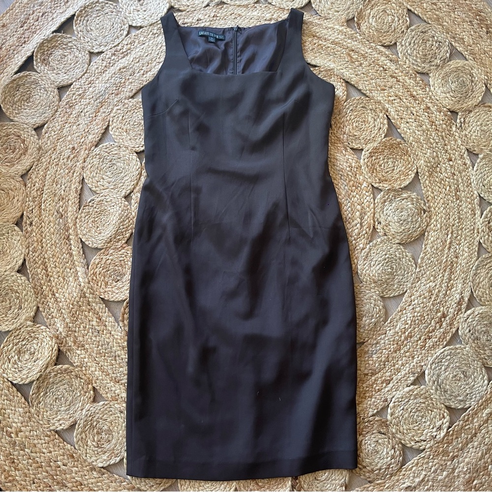 Lafayette 148 New York Brown Silk Sheath Dress